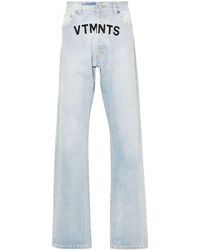 VTMNTS - Logo-embroidered Cotton Jeans - Lyst