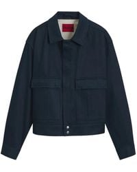 HUGO - Relaxed-Fit Short Cotton Jacket - Lyst