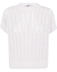 D.exterior - Sequin-Embellished Open-Knit Sweater - Lyst