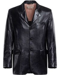 Marni - Polished-Finish Leather Jacket - Lyst