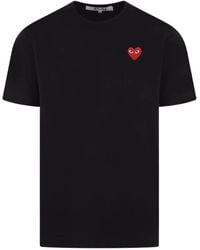 COMME DES GARÇONS PLAY - Camiseta de algodón con parche de corazón - Lyst