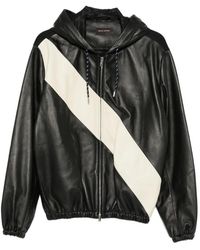 Wales Bonner - Vista Diagonal-Stripe Leather Jacket - Lyst