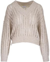 Brunello Cucinelli - Jersey de punto abierto - Lyst