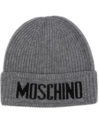 Moschino - Ribbed Logo Beanie - Lyst