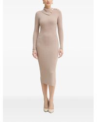 Guess - Asymmetric Neck Midi Dress - Lyst
