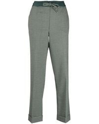 P.A.R.O.S.H. - Fine-Check Tapered Cropped Trousers - Lyst