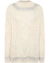 Philipp Plein - Rhinestone-Embellished Cable-Knit Sweater - Lyst