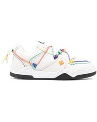 DSquared² - Spiker Logo-Beaded Leather Sneakers - Lyst