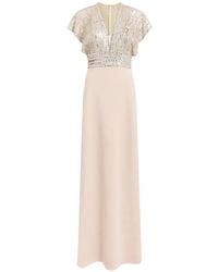Jenny Packham - Cary Sequin V-Neck Maxi Dress - Lyst