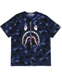 A Bathing Ape - Shark Camouflage-Print T-Shirt - Lyst