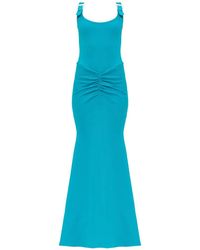 Versace Jeans Couture - Buckle-Straps Sleeveless Maxi Cotton Dress - Lyst