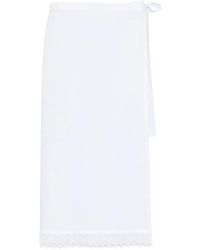 THE NINA STUDIO - Lace-Detail Midi Skirt - Lyst