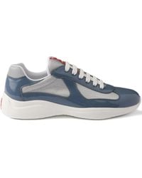 Prada - Patent Leather-Blend America's Cup Sneakers - Lyst