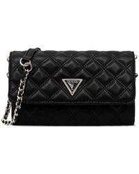 Guess - Quilted Chain Cross Body Bag - Lyst