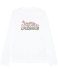 Moncler - T-Shirt Imprimé À Manches Longues - Lyst