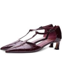 Poche Paris - T-Strap Pointed-Toe Pumps - Lyst