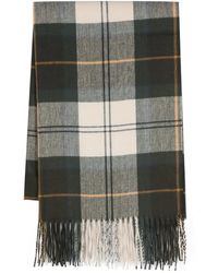 Barbour - Fringed Checked Scarf - Lyst