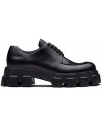 Prada Leather Monolith Lace-up Shoes in Black for Men - Save 8% - Lyst