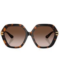 Dolce & Gabbana - Tortoiseshell-Effect Geometric-Frame Sunglasses - Lyst