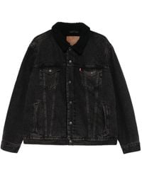 Levi's - Jeansjacke mit Shearling-Kragen - Lyst
