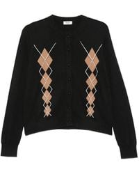 Liu Jo - Argyle-Intarsia Buttoned Cardigan - Lyst