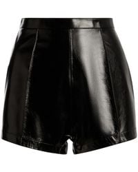 Bally - High-Shine Leather Shorts - Lyst