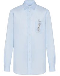 Moschino - Katoenen Overhemd Met Brilprint - Lyst