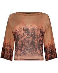 Liu Jo - Printed Crew-Neck Top - Lyst