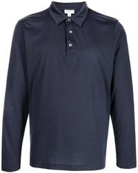 Sunspel - Button-Up Long-Sleeved Polo Shirt - Lyst