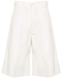 Herno - High-waist Tailored Cotton Shorts - Lyst