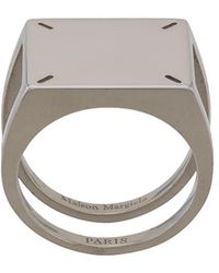 Maison Margiela Ring Met Stiksels - Metallic