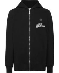 Philipp Plein - Zip-Up Logo-Patch Hoodie - Lyst