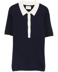 GANT - Ribbed-Knit Polo Shirt - Lyst