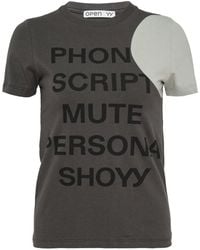 OPEN YY - Slogan-Print Panelled T-Shirt - Lyst