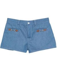Gucci - Denim Cotton Shorts - Lyst