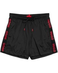 HUGO - Logo Trim Swim Shorts - Lyst