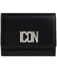 DSquared² - Icon Plaque Leather Wallet - Lyst
