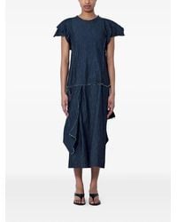 Limi Feu - X Yohji Yamamoto Ruffled Midi Dress - Lyst