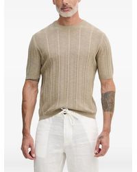 Benetton - T-Shirt En Maille À Design Côtelé - Lyst