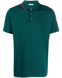 Moncler - Logo-patch Polo T-shirt - Lyst