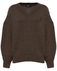 ROTATE BIRGER CHRISTENSEN - Logo-Patch V-Neck Sweater - Lyst