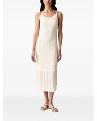 Morgan - Sun-Detail Pointelle-Knit Midi Dress - Lyst