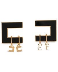 Elisabetta Franchi - Logo-Charm Geometric Earrings - Lyst
