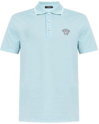 Versace - Polo À Logo Medusa Brodé - Lyst