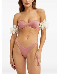 LaRevêche - Kamila Flower-Appliqué Bikini Top - Lyst