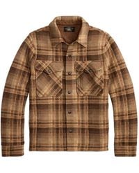 RRL - Plaid Wool-Knit Shirt - Lyst