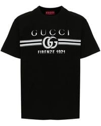 Gucci - Camiseta De Algodón Y Estampado, Talla - Lyst