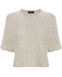 Fabiana Filippi - Metallic-threading Knitted T-shirt - Lyst