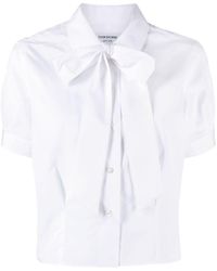 Thom Browne - Camisa de popelina con lazo - Lyst