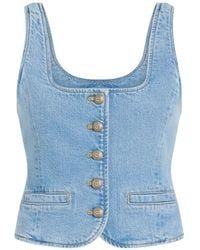 Cinq À Sept - Rowena Button-Up Denim Top - Lyst